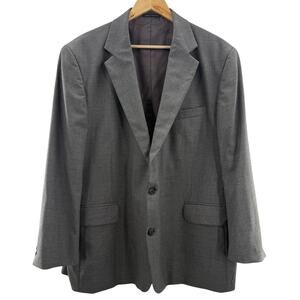 Land’s End Men’s 100% Wool Two Button Blazer Sports Coat Gray Size 48 Regular